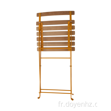 Chaise pliable en bois avec cadre en acier